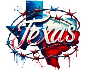 I Stand With Texas Pride Fence | Texas Border |  Texas Decor, Barb Wire Wall Art, Home Decor, Texas Pride Gift | PNG