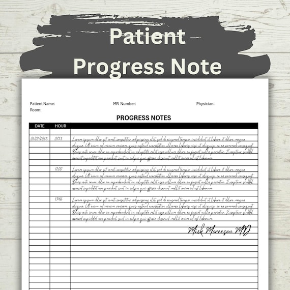 Blank Doctors Progress Note Template Form Printable PDF for