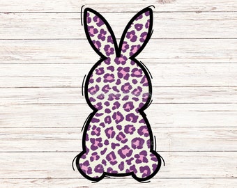 Cute Easter Leopard Print Bunny Rabbit PNG Sublimation for digital download | Happy Easter | Happy Easter Bunny png | Cute Easter Bunny png