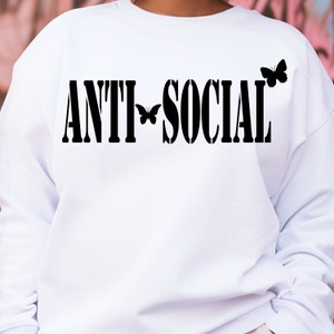 Antisocial Butterfly SVG Bundle: Sarcastic Introvert Design (Digital Download)