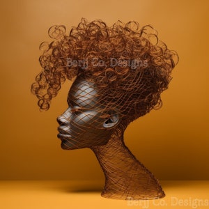 Afro Woman Line Art: Minimalistic African Beauty in PNG Format, Black Woman art, African Woman Line Art