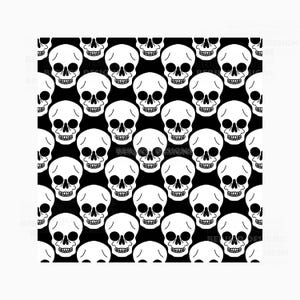 Seamless Skull Pattern: Gothic Halloween Black & White PNG (Digital Download)