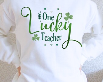 One Lucky Teacher St Patrick's Day PNG | Sublimation Gift for Teachers | Cute St Pattys Day Design | Minimalist Design | digital download |