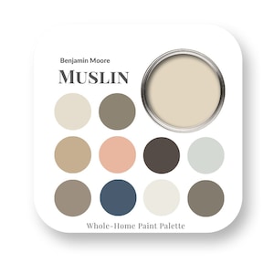 Muslin by Benjamin Moore Interior Paint Color Palette, Interior Design Color Trends, Best White for trim, home paint colors, trending colors