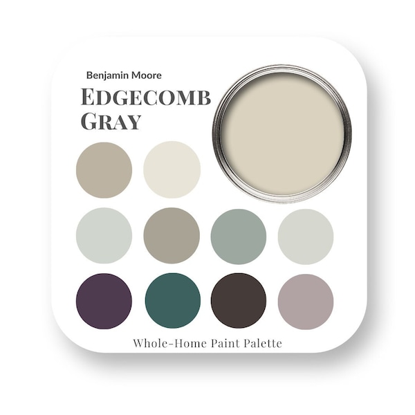 Palette de couleurs de peinture d'intérieur Edgecomb Gray by Benjamin Moore, tendances couleurs pour la décoration d'intérieur, meilleure peinture de finition blanche, couleurs de peinture pour la maison