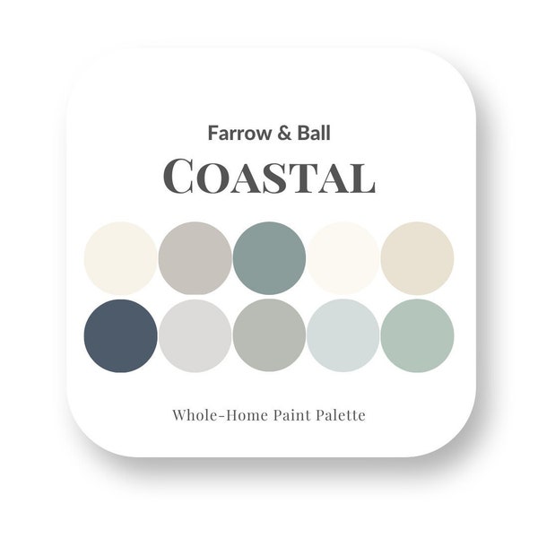 Coastal Perfect Paint Palette - Farrow & Ball, Interior Design Paint Palette, Paint Color Selection, House Paint Colors, trending colors