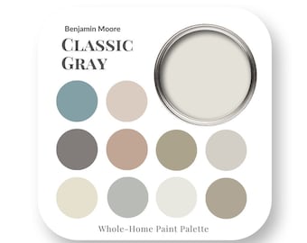 Klassiek grijs van Benjamin Moore Interieurverfkleurenpalet, kleurtrends voor interieurontwerp, beste wit voor bekleding, huisverfkleuren, trending