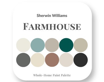 Modern Farmhouse Perfect Paint Palette - Sherwin Williams, Interior Design Paint Palette, Paint Color Selection, home paint colors