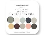 Evergreen Fog- Sherwin Williams Color of the Year 2022,Interior Design Paint Trends, Interior Paint Color Palette, House Paint Colors