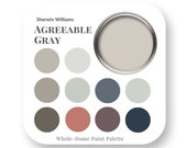 Agreeable Gray Sherwin Williams Interior Paint Color Palette, Interior Design Color Trends, Best White for trim, home paint colors, trending