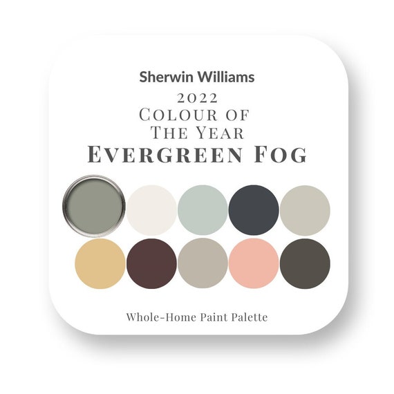 Evergreen Fog- Sherwin Williams Color of the Year 2022,Interior Design Paint Trends, Interior Paint Color Palette, House Paint Colors