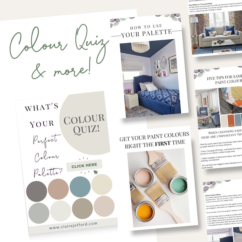Pu&ograve; includere: Una grafica colorata con il testo "Colour Quiz & more!" e un link a un sito web. La grafica presenta una tavolozza di colori con nove colori diversi e il testo "Qual &egrave; la tua tavolozza di colori perfetta?" La grafica include anche il testo "Colour Quiz!" e un pulsante che dice "Clicca qui".