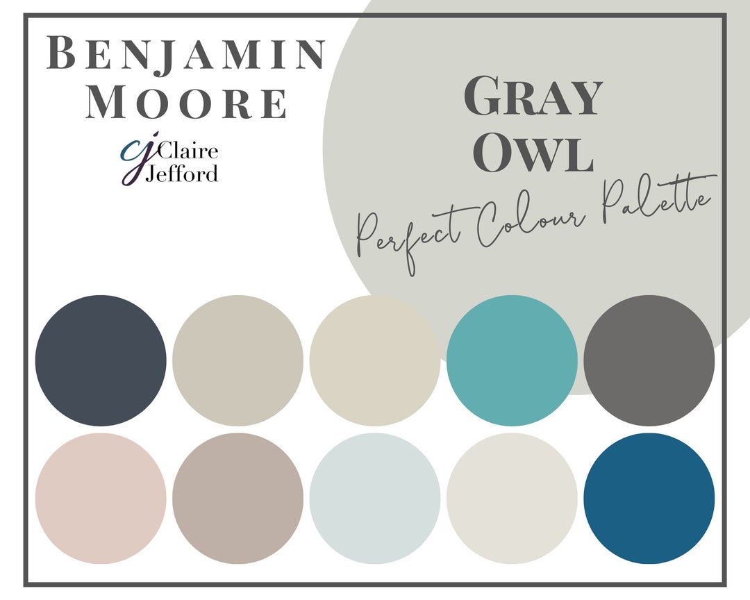 Gray Owl by Benjamin Moore Interior Paint Color Palette Etsy Canada
