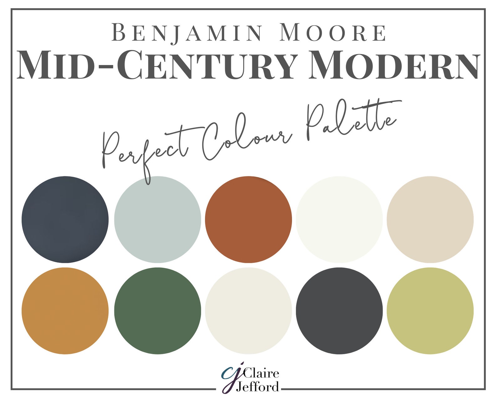 Midcentury Modern Perfect Paint Palette Benjamin Moore Etsy