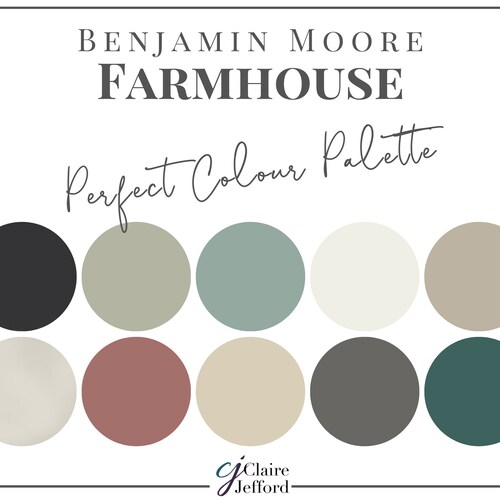 Modern Farmhouse Color Palette Benjamin Moore Interior Paint Etsy