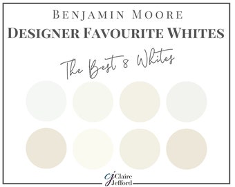 Designer Favourite Whites Benjamin Moore, Interior Paint Color Palette Ideas, White Paint Ideas, House Paint Colors, trending colors