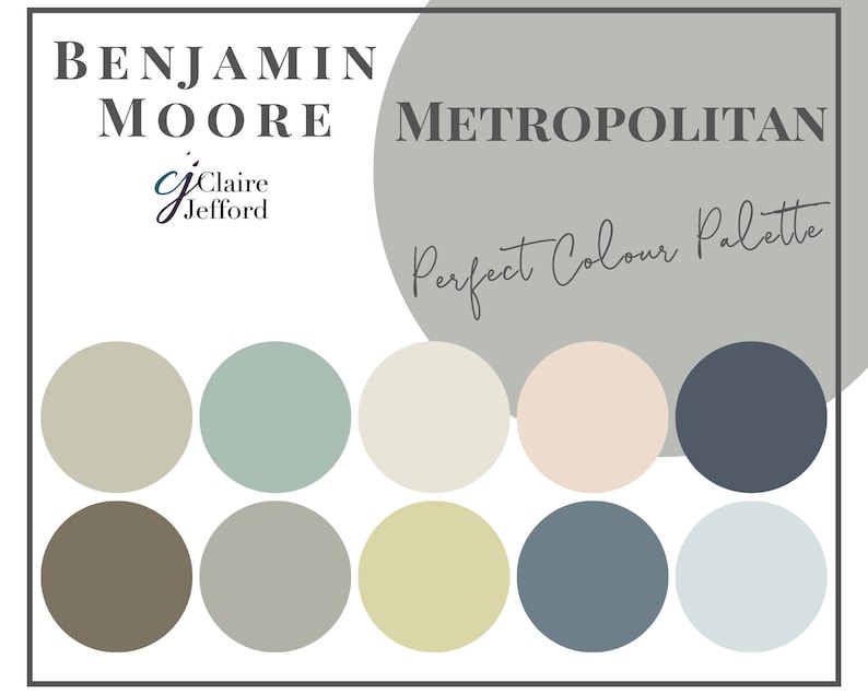 Metropolitan by Benjamin Moore Interior Paint Color Palette Etsy
