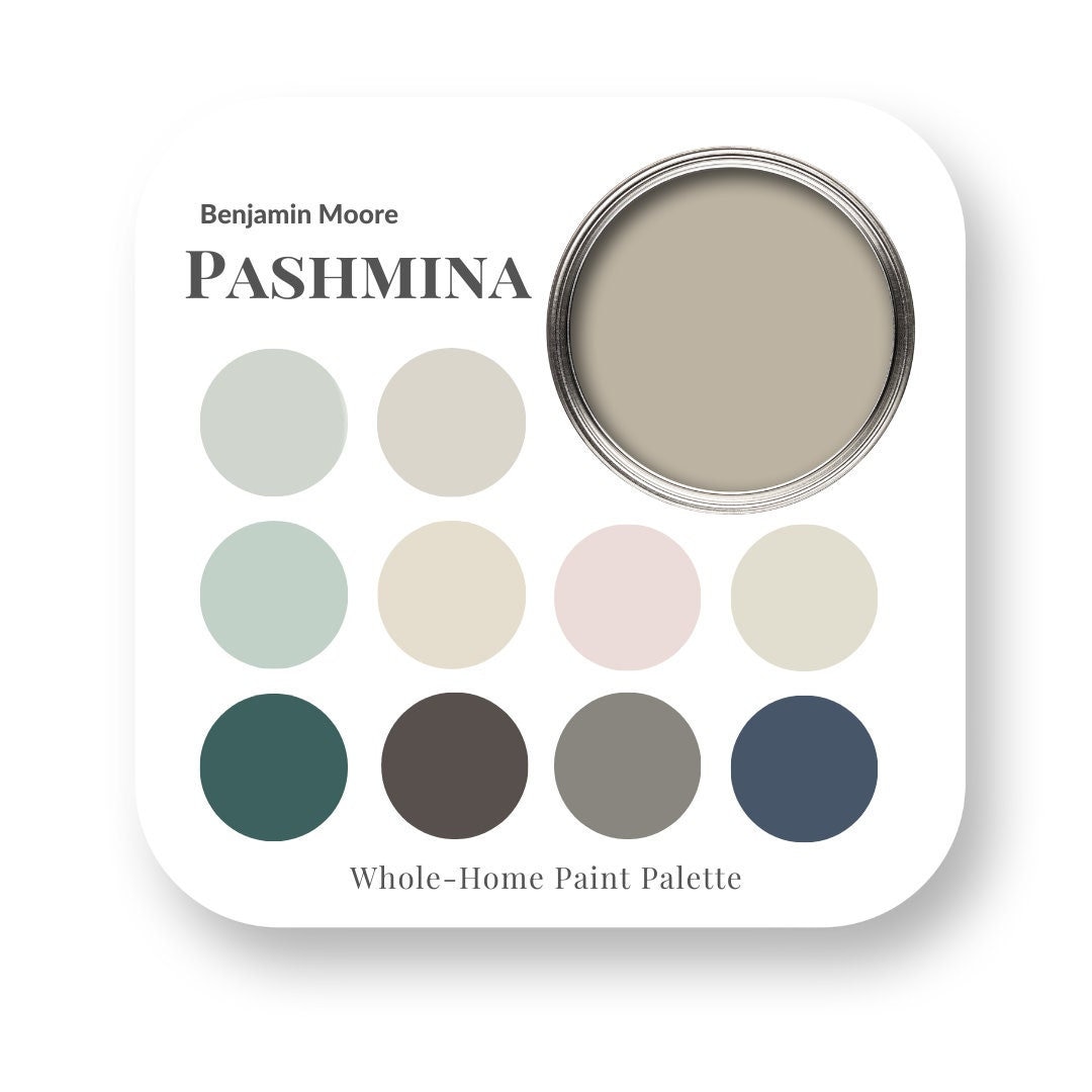 Pashmina by Benjamin Moore Interior Paint Color Palette Interior Design Color Trends Best White for Trim Home Paint Colors Trending Etsy UK