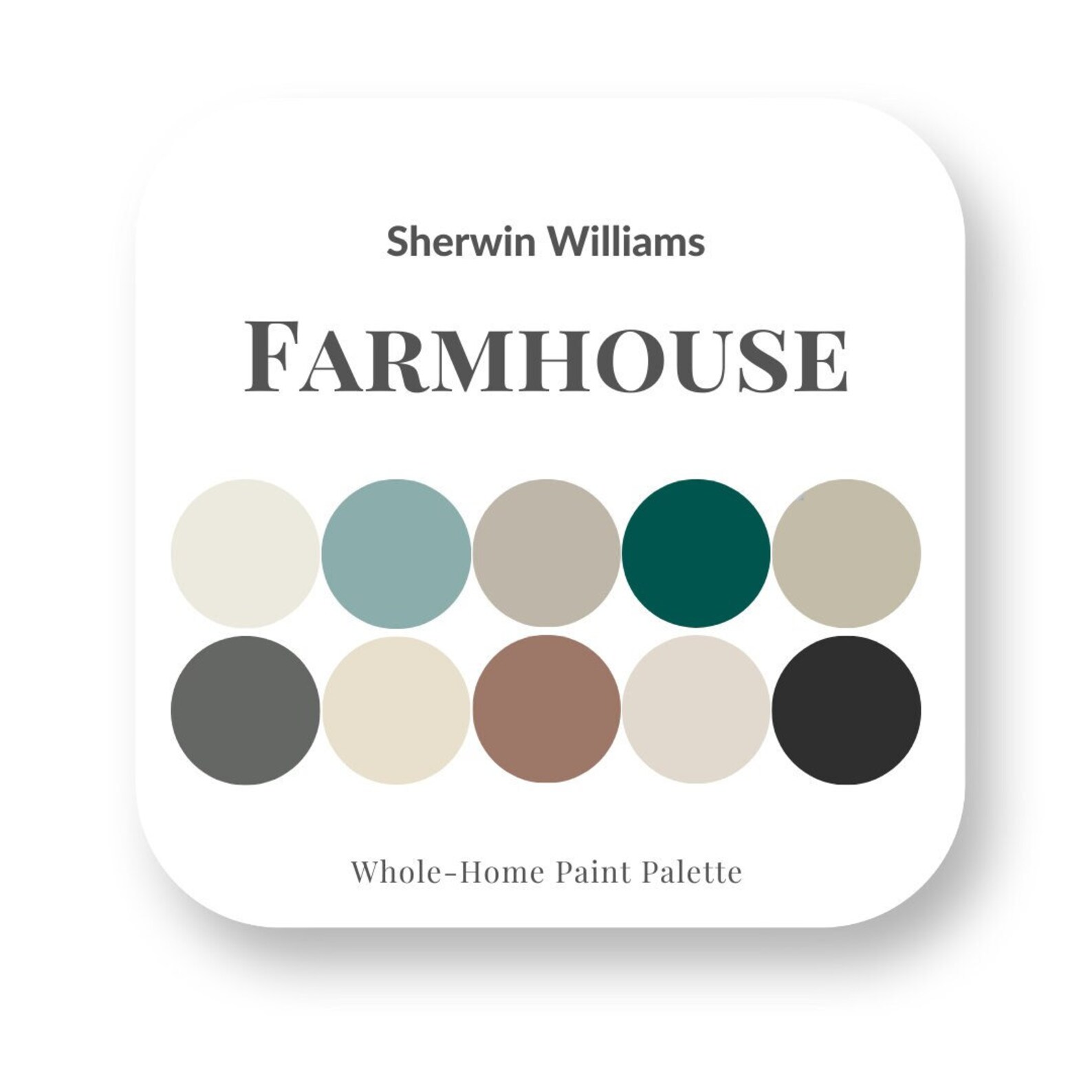 Modern Farmhouse Perfect Paint Palette - Sherwin Williams, Interior ...