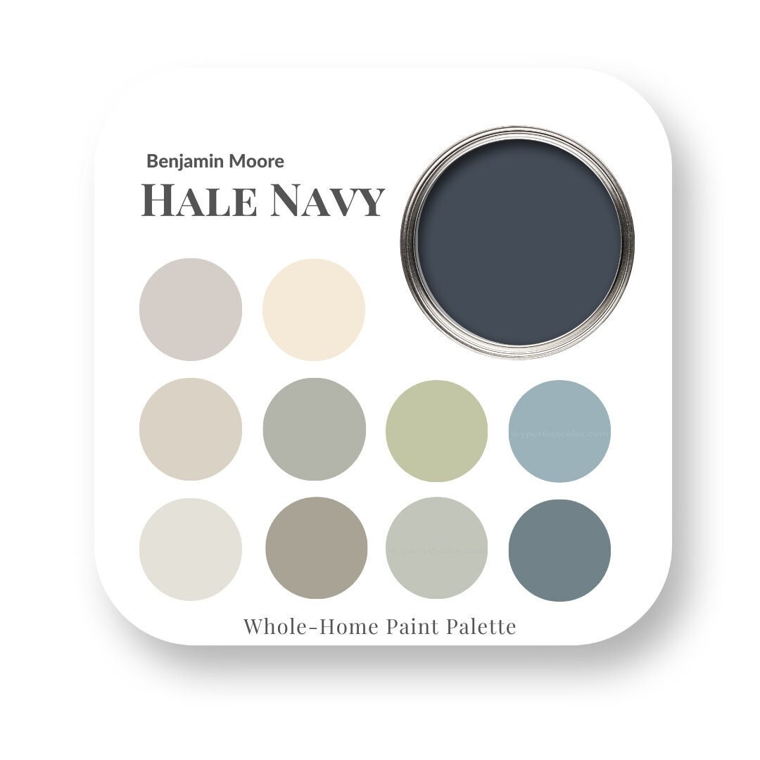 Hale Navy by Benjamin Moore Interior Paint Color Palette, Interior ...
