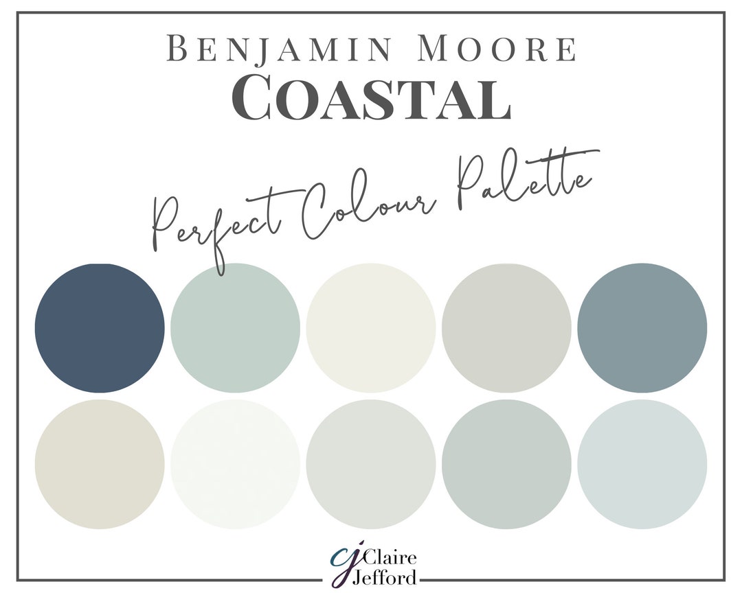 Coastal Perfect Paint Palette Benjamin Moore Interior Design Paint Palette Paint Color Selection