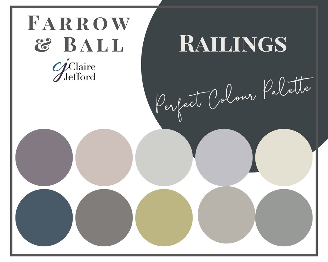Railings by Farrow & Ball Interior Paint Color Palette Etsy UK
