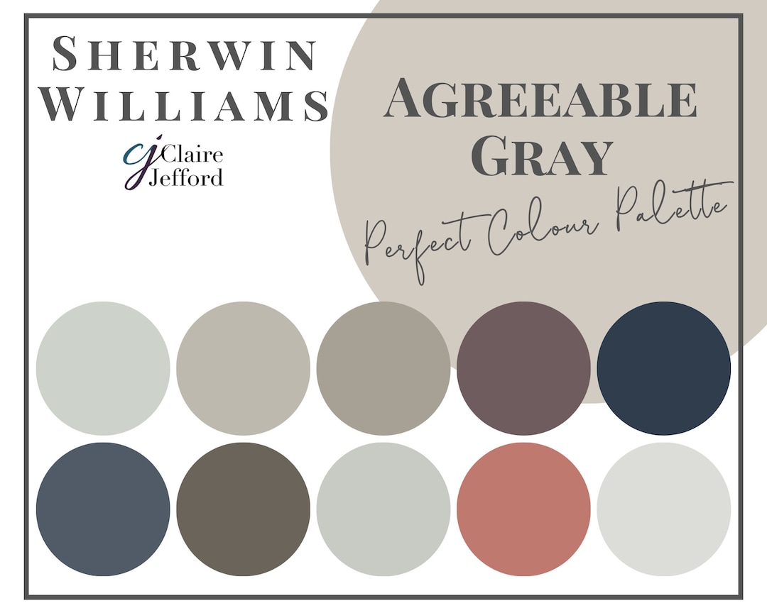 Agreeable Gray Sherwin Williams Interior Paint Color Palette, Interior