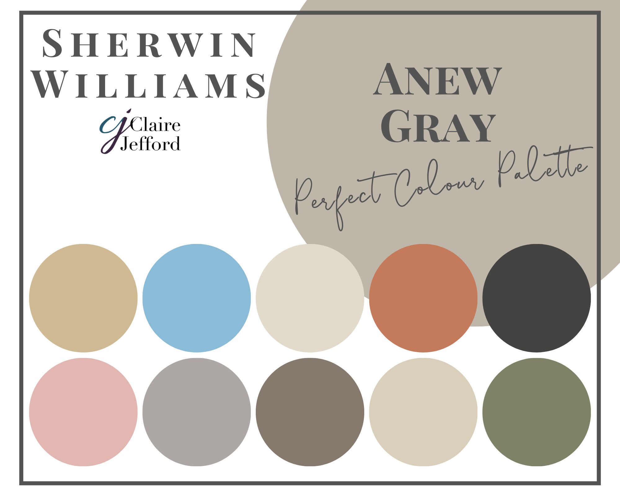 Anew Gray by Sherwin Williams Interior Paint Color Palette Etsy