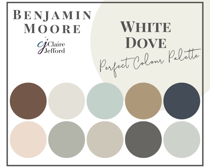 White Dove by Benjamin Moore Interior Paint Color Palette Etsy UK