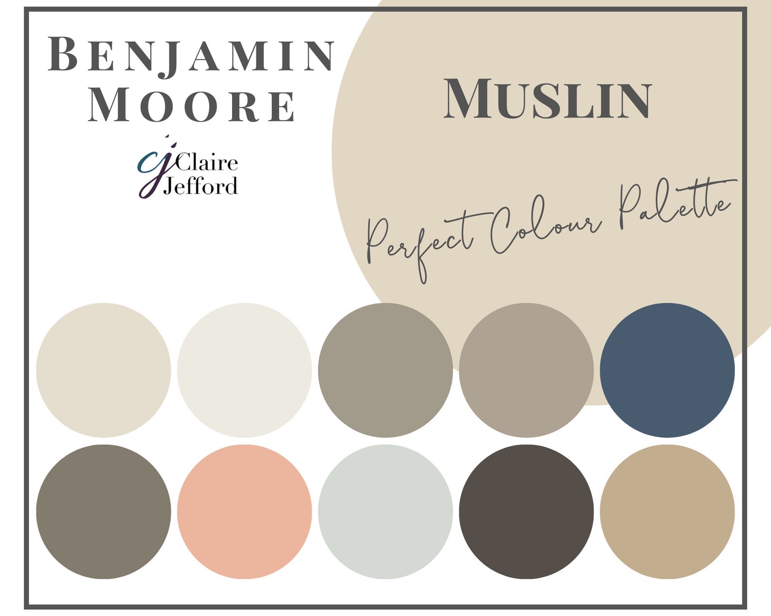Musslin von Benjamin Moore Interior Paint Farbpalette Etsy.de
