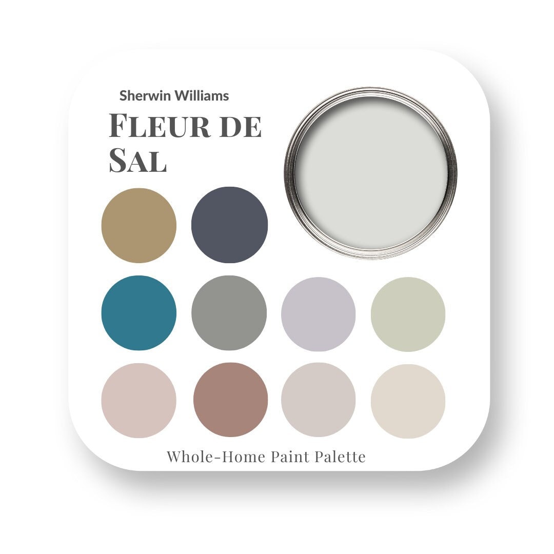 Fleur De Sel by Sherwin Williams Interior Paint Color Palette, Interior