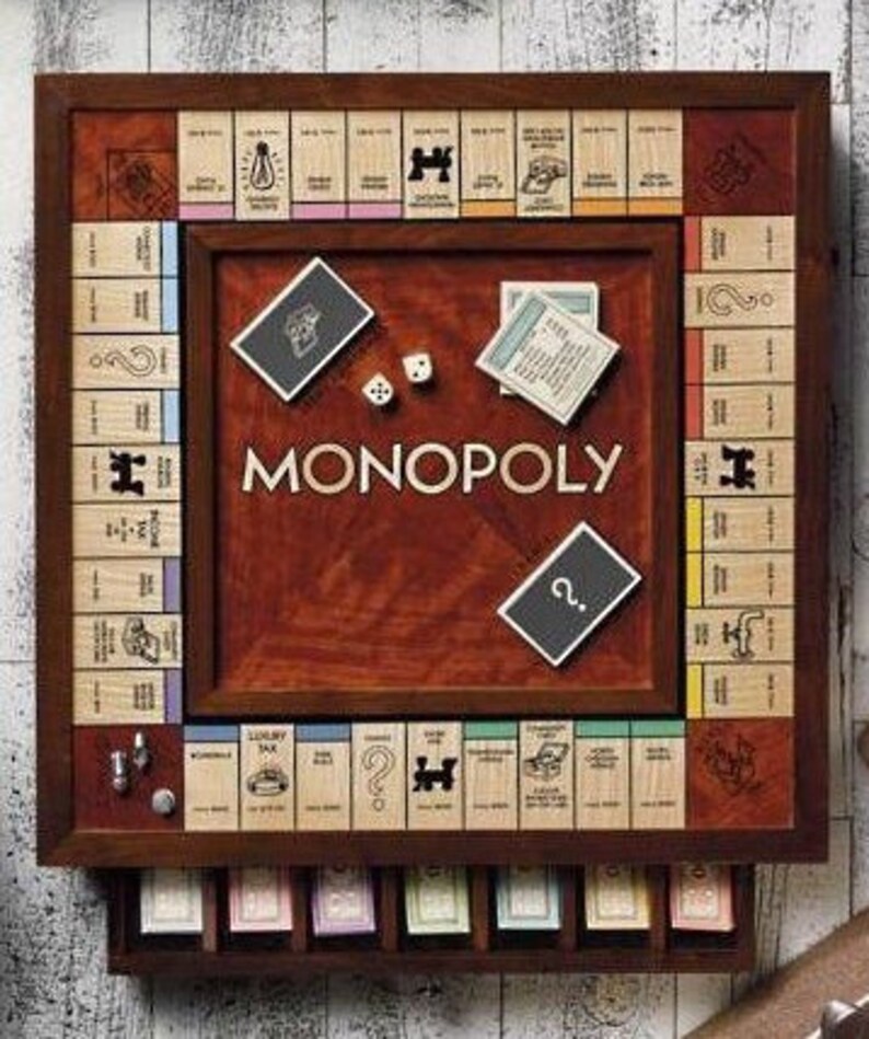 Monopoly Wooden Board Etsy