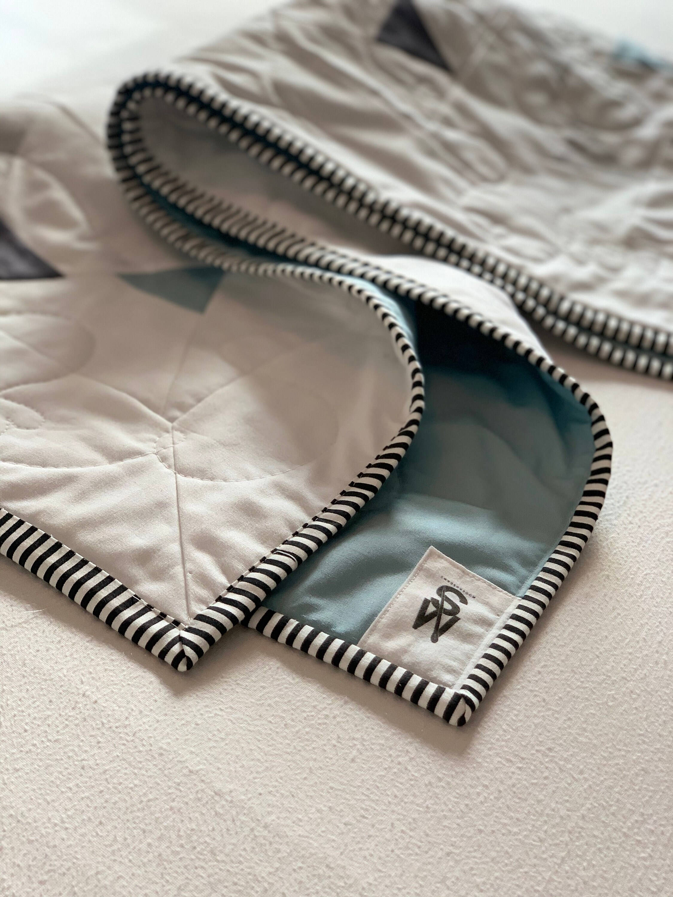 Modern Mini Triangles Gender Neutral White Gray and Cool | Etsy