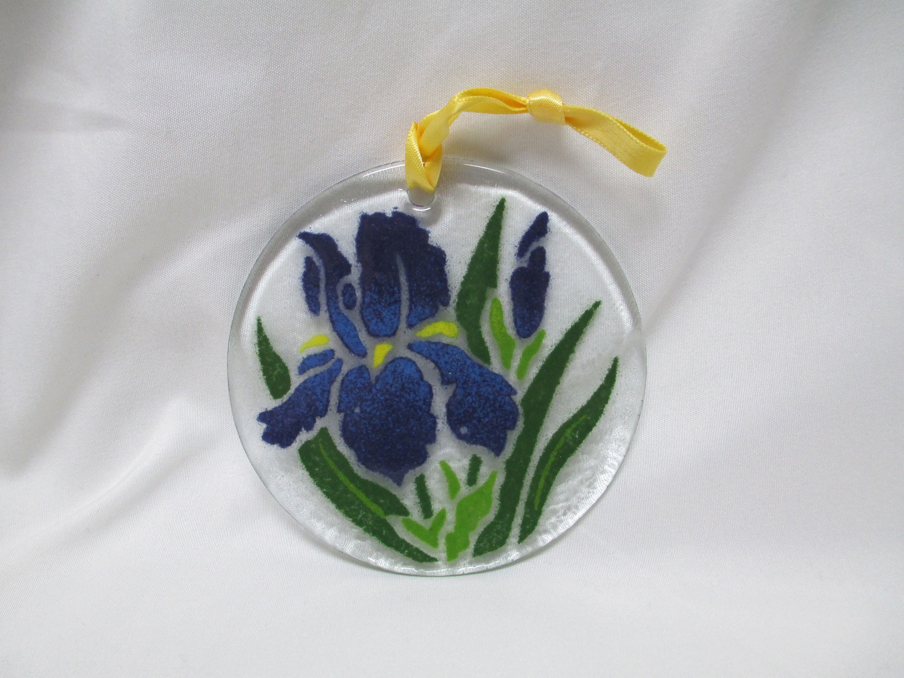 Peggy Karr Iris Glass Ornament Etsy