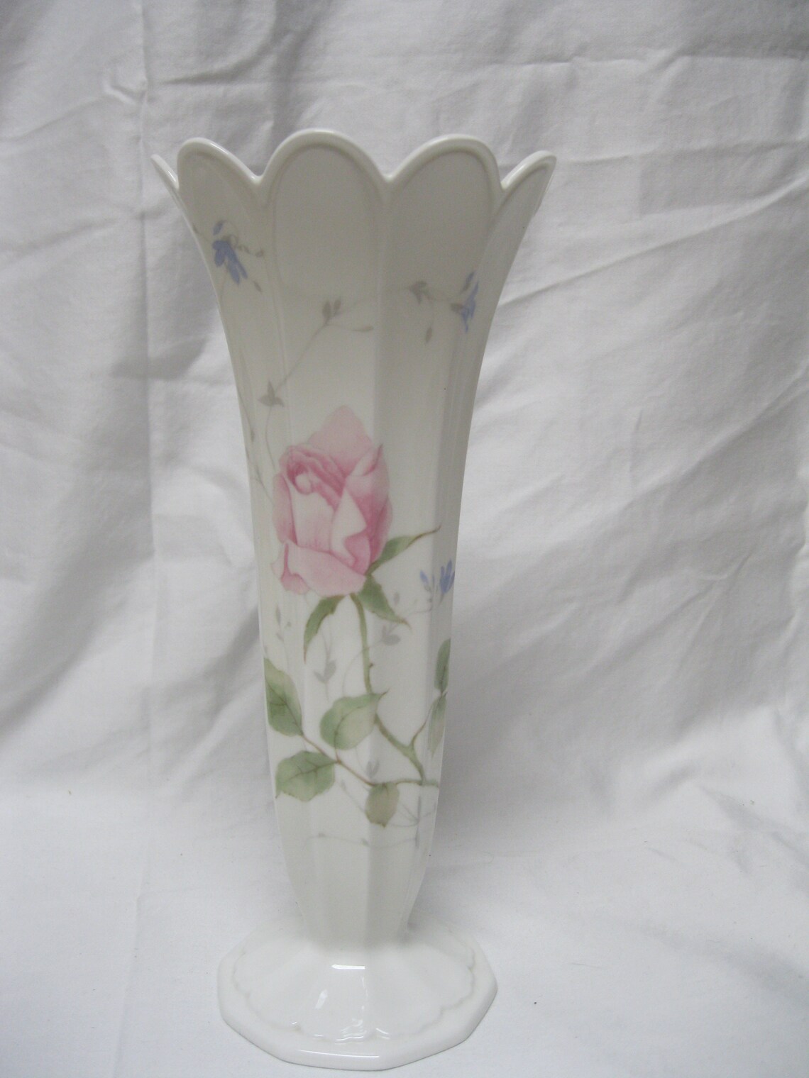 Vintage Mikasa Bone China Vase April Rose Pattern Etsy
