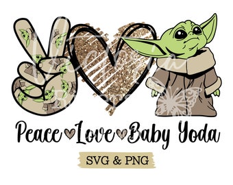 Free Peace Love Yoda Svg