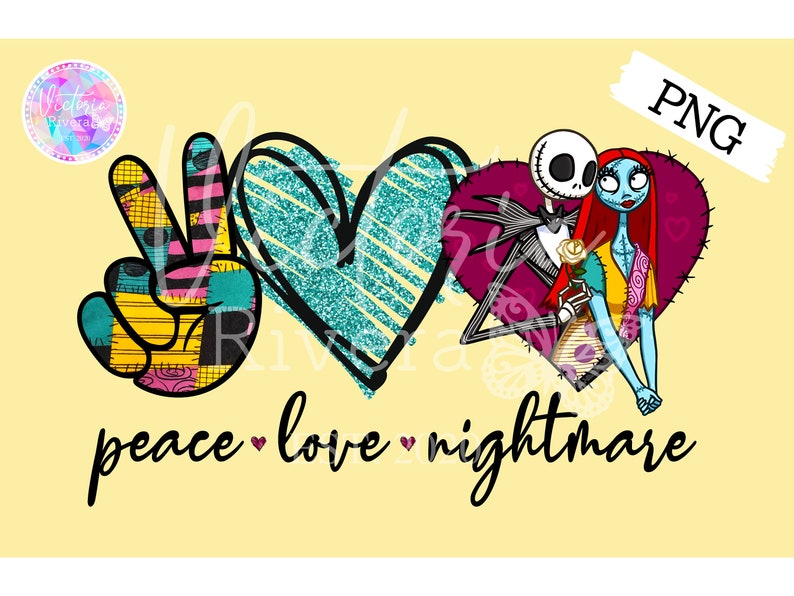 Download Peace Love Nightmare PNG | Etsy