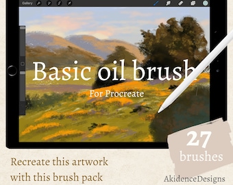 Procreate Oil Brush Pack | 27 Essential Brushes for Digital Art | Textured, Realistic Procreate Brushes for Illustration