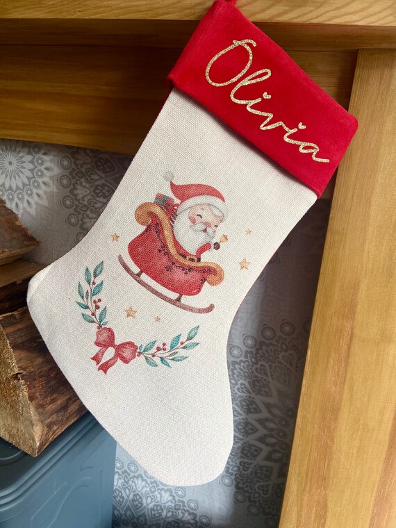 thumbnail image 2 of Personalised Letter To Santa Christmas Stocking – Forever Christmas Medium Red/Green Plush Teddy Sock 2 of 6