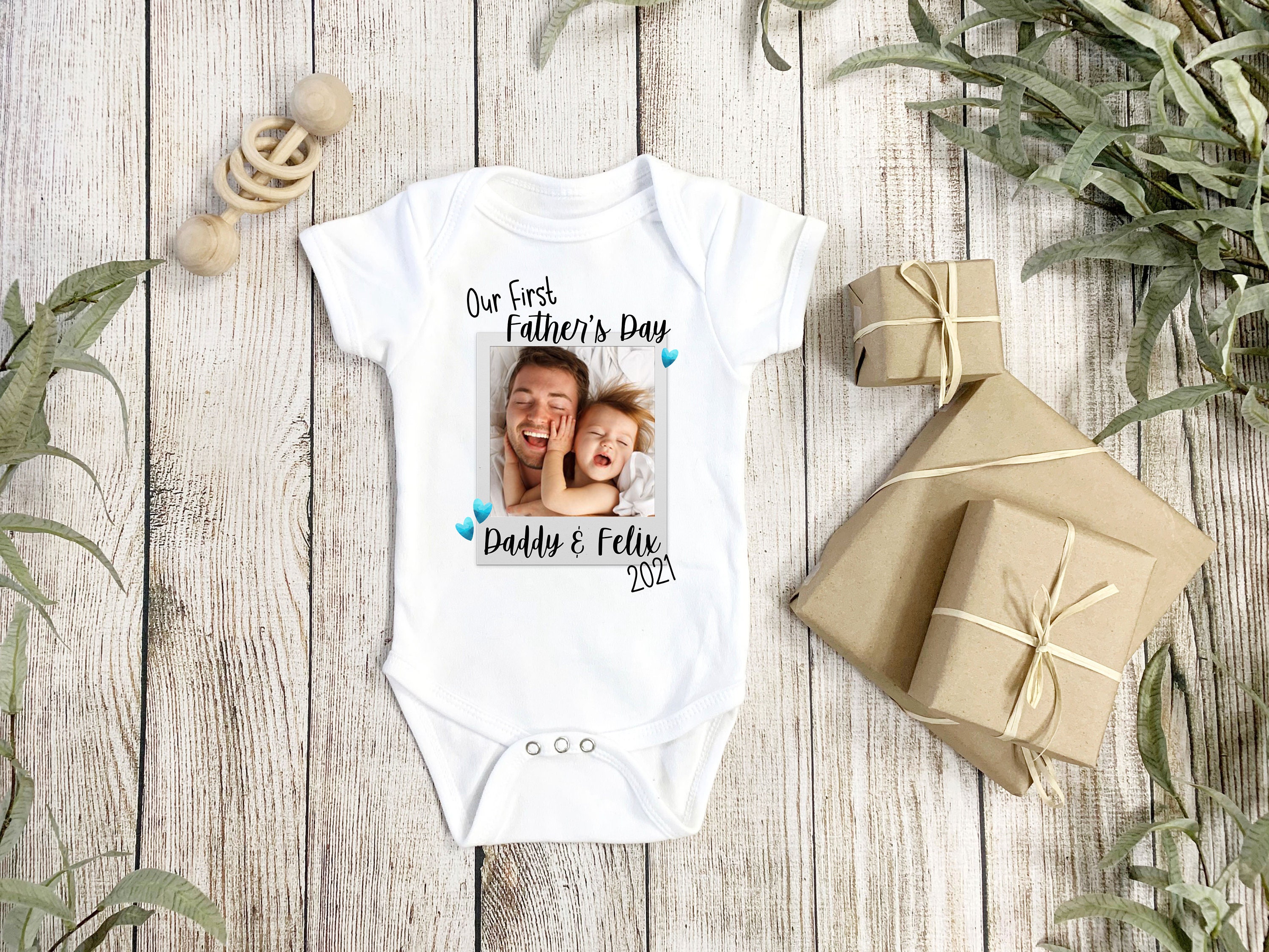 First Fathers Day Photograph Baby Vest or Tshirt Babygrow Etsy UK