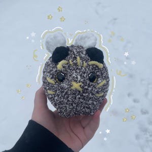 Crochet Cat Moth Plushie, Handmade stuffy, Personalizable colors, Amigurumi made with chenille yarn