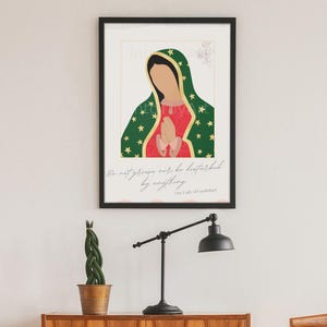 Unsere Liebe Frau von Guadalupe Poster | Katholische mexikanische Wandkunst | Jungfrau Maria Zitat | Religiöses Geschenk | Minimalistisches Dekor | Himmelkönigin