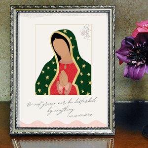 Guadalupe Quinceañera Gift | Virgin Mary Catholic Art Print | Sweet 15 Religious Gift | Minimalist Digital Download