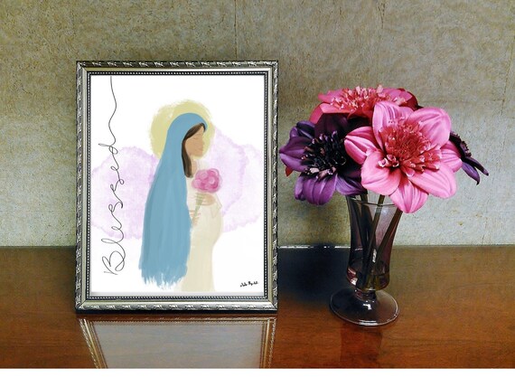 PRINT-O Virgin Mary Blessed O Maria Bendecida Virgin Mary Wall | Etsy