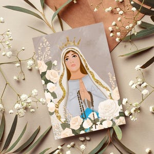 Our Lady of Lourdes 8x10 Art Print | Catholic Wall Art | Religious Home Decor | Virgin Mary Artwork | Inspirational Christian Gift