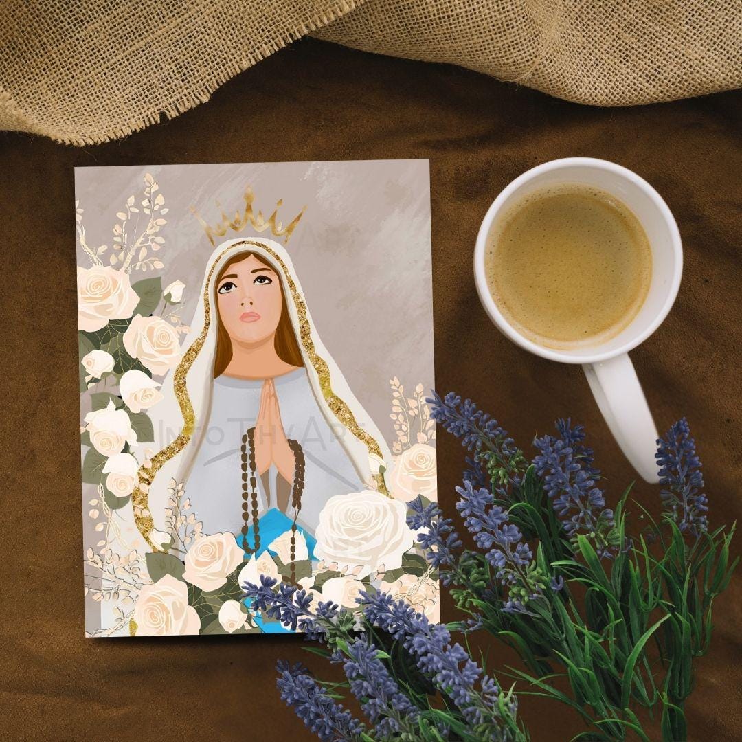 Our Lady of Lourdes Catholic Art Print – Virgin Mary Wall Decor - Etsy