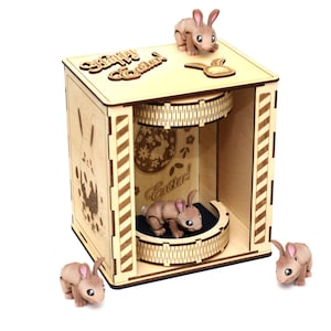 Rotierende Oster Überraschungs Geschenkbox! SVG, AI, Dxf, Pdf, Eps, Osterhase Design für Laser Cutter, Lightburn