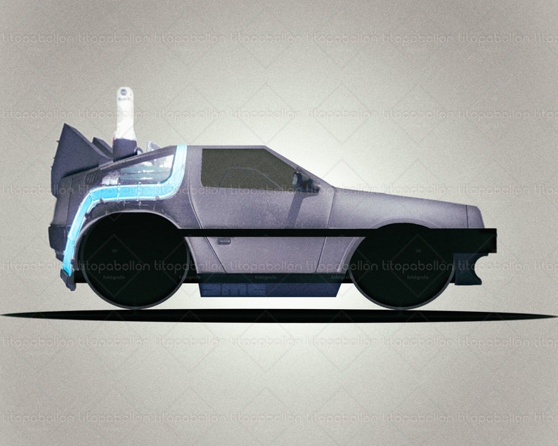 Back to the Future DeLorean Cartoon Etsy