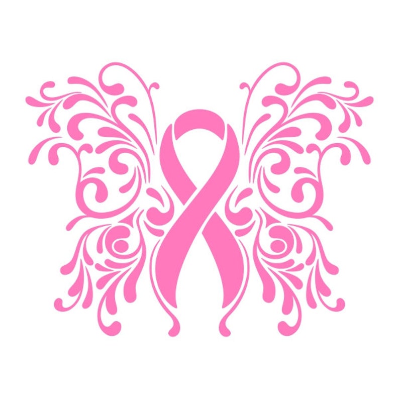 Breast Cancer Butterfly Ribbon Vinyl Sticker Decal | Etsy