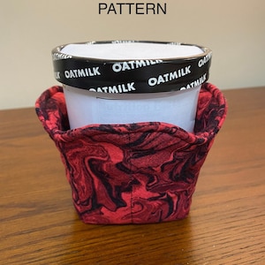 Ice Cream Pint Cozy Pattern Sewing PDF, Bowl Cozy Pattern, Digital Download Pattern, Fat Quarter Sewing Projects, Ice Cream Cozy Template